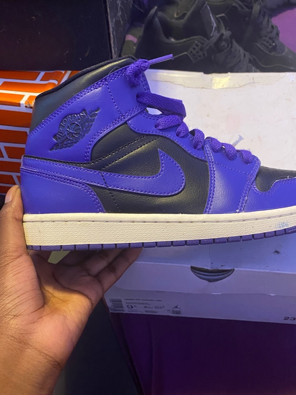 Jordan Women’s High-Top Sneakers - Purple & Black